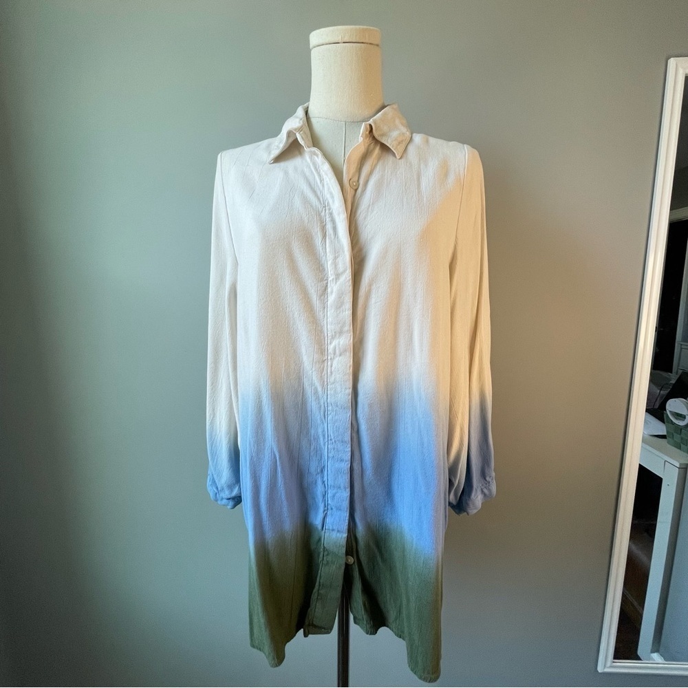 Rachel Comey Dip-Dye Ombre Blouse | Statement Sleeves (M)